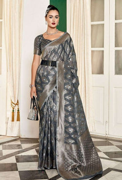 Black Designer Modal Silk Saree with Matching Blouse