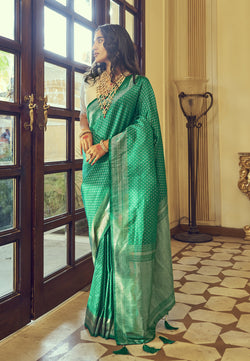 Green Zari Woven Kanjivaram soft silk saree
